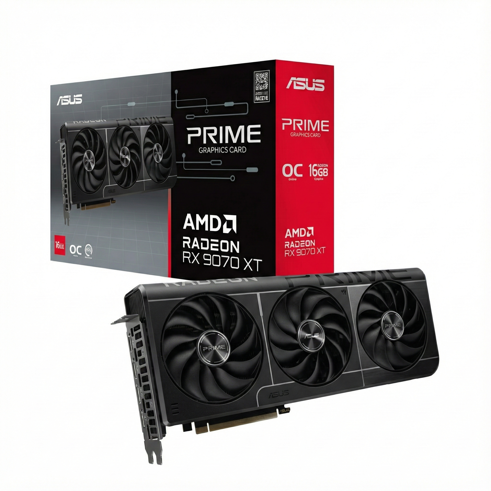 ASUS Prime Radeon RX 9070 XT OC | 16GB GDDR6 | 20 Gbps | PCI Express 5.0 GPU